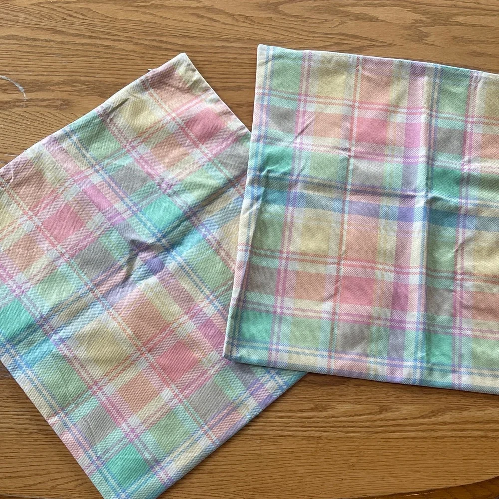 NEW Pastel Plaid Pillow Covers🌺 - Picture 1 of 4